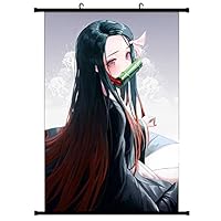 St.Mandyu Demon Slayer: Kimetsu no Yaiba Anime Poster Cartoon Characters Scroll Poster Waterproof Cloth Hanging Painting Home Decor Anime Fans Gift 30x45cm(H02)