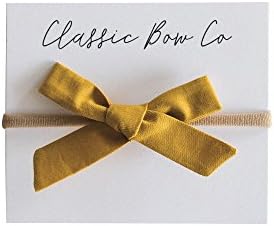 Classic Baby Bow (Nylon Headband, Mustard)