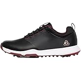 Cuater by Travis Mathew Men's The Ringer Spiked Golf Shoe, Black/Ruby Wine