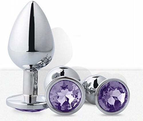 WQ2CJ8I 3pcs/size Stainless Steel butt jewel Diamonds Heart for Beginner- Light Purple
