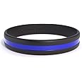 Back The Blue Bracelet - Silicone Thin Blue Line Wristband - Blue Lives Matter - Rubber Bracelet - Police Jewelry - Bands for Events, Gifts, Support, Causes, Fundraisers, Awareness, Men & Women
