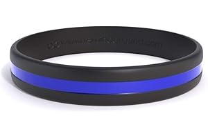 REMINDERBAND Back The Blue Bracelet - Silicone Thin Blue Line Wristband - Blue Lives Matter - Rubber Bracelet - Police Jewelry - Bands for Events, Gifts, Support, Causes, Fundraisers, Awareness, Men & Women