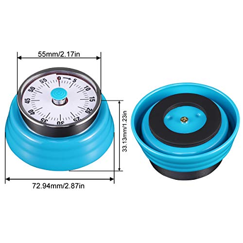 AIMILAR Magnetic Mechanical Timer 60 Minute Visual Kitchen Countdown Timer With Alarm for Cooking Baking Sports Kid (Blue) - Thumbnail 5