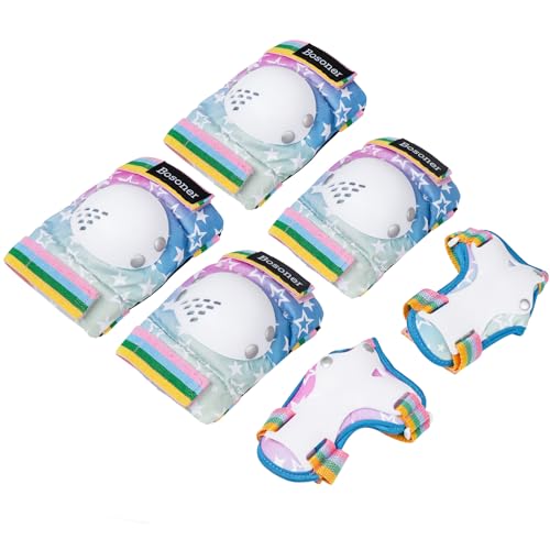 BOSONER Knieschoner Kinder Schoner Inliner Protektoren 6er Set Schützer Inliner Inline Skates Knie Und Ellenbogenschützer Schutzausrüstung Knieschütze