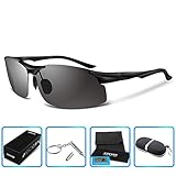 COSVER 8003 Men's Sports Style Polarized Sunglasses for Driving Fishing Golf Glass (Black, none)