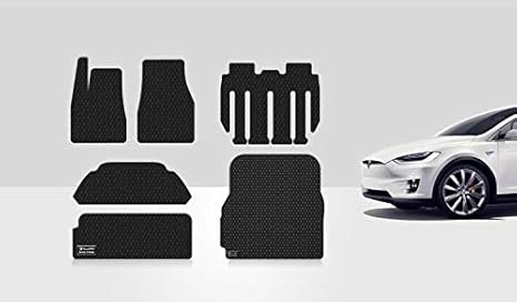 Toughpro Floor Mat Accessories Compatible With Tesla Model X 7 Seater Only Built From 82217 And Newer All Weather Heavy Duty Black Rubber