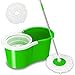 VALUEBOX 360°Spin Mop Bucket System Stainless Steel with Extended Length Handle&2 Microfiber Mop Heads, EasyWring Spin Mop Bucket System, Magic Spinning Mop Floor Cleaning System for Home Kitchen
