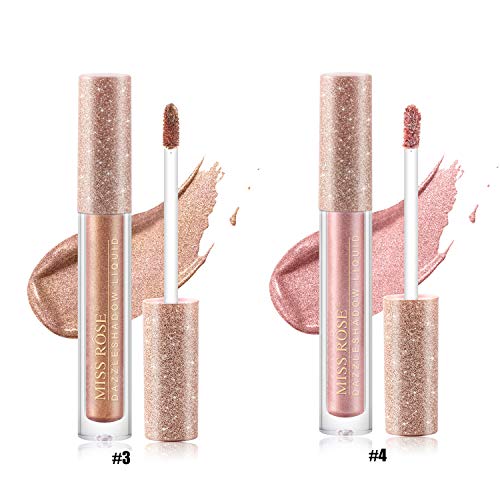 Coosa 6 Colors Glitter Liquid Eyeliner Metallic Shimmer Eyeliners Waterproof Lasting Sparkling Colorful Eyeliner Eye Shadow