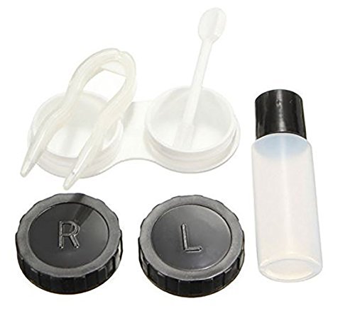 Actopus Portable Cute Travel Contact Lens Case Eye Care Kit Holder Mirror Box Black - Thumbnail 2