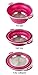 REKORI unp Collapsible Silicone Colander/Strainer/Steamer with Stainless Steel Base in Raspberry Fuchsia Pink Color - 3 Quart - by Finn Market