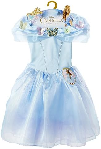 Amazon 限定30着 シンデレラ ドレス コスチューム ディズニー コスプレ 子供 エラ ブルー ドレス 女の子 舞台 衣装 ダンス Sサイズ キッズコスチューム ホビー