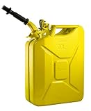 Wavian USA JC0020YVS Authentic NATO Jerry Fuel Can and Spout System Yellow (20 Litre)