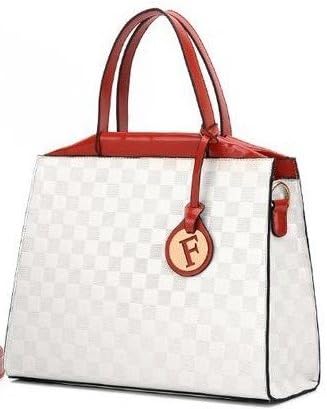 Amazon トキョサロン Tokyo Salons ファッション ブランド ジッパー 格子柄 パテントレザー ショルダーバッグ ハンドバッグ トートバッグ レッド Bg Tokyo Salons トートバッグ