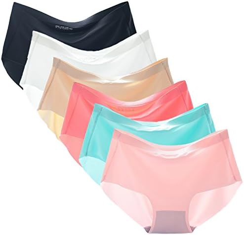 Tonbobo Sexy Womens Seamless Underwear Nylon Brief Panties Stretch (Pack of 6) XL
