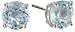 Amazon Collection Sterling Silver Round Blue Topaz Earrings