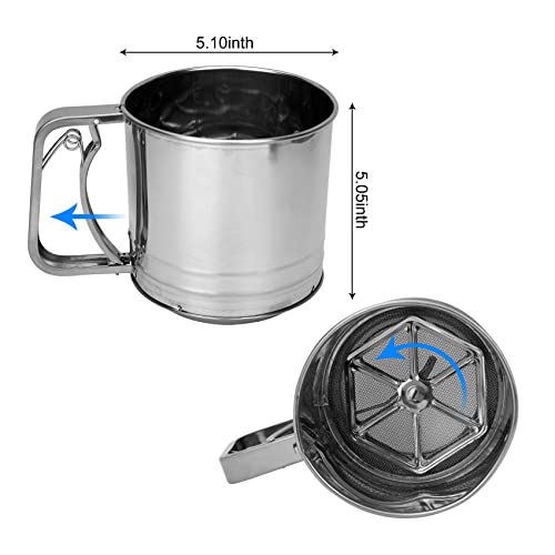 Flour Sifter Stainless Steel Sifter for Baking Semi Automatic Small