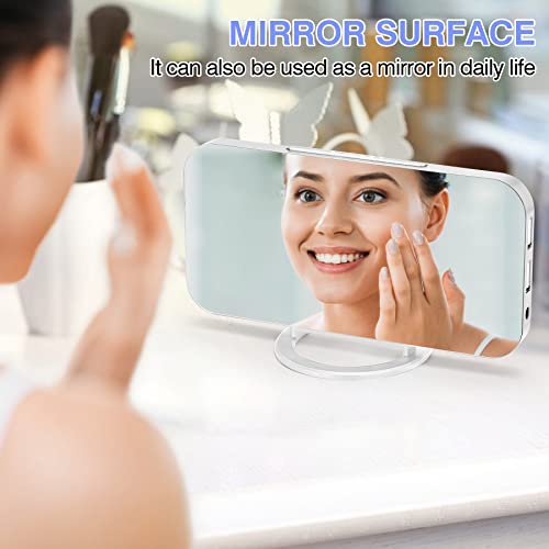 Upick Digital Alarm Clock, 6.6" Large Mirrored LED Clock with Dual USB