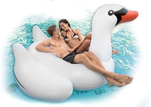 GIANT Inflatable SWAN Pool Float - INSANELY Fun and Cool Raft For ages 5 - 126 With FREE PUMP by Black Swans Sister