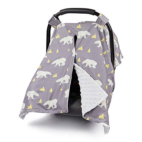 MHJY Carseat Canopy Cover Nursing Cover Breathable Baby Car Seat Canopy Polar Bear Carseat Canopy for Girl Boy Baby Shower Gift Multi-use Cover for Breastfeeding Moms