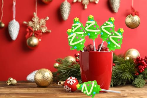 FRUIDLES CHRISTMAS TREE LOLLIPOP, CANDY CANES SUCKERS, MIXED FRUIT FLAVOR, INDIVIDUALLY WRAPPED LOLLIPOPS (24-PACK)