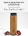 MOQY Tea Tumbler - Bamboo Stainless Steel Thermos - Insulated Coffee Travel Mug With Lid - Tea Infuser Bottle For Loose Leaf Tea - 12oz
