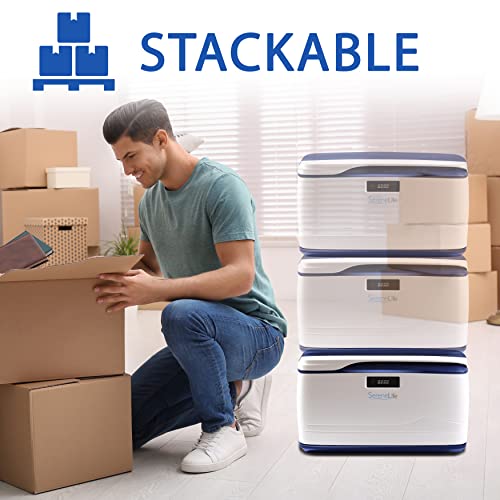 SereneLife Locking Storage Container Bin 8 Gallon Large Capacity