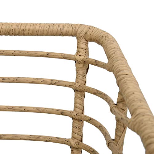 vidaXL Bistroset 3-TLG. Balkonset Sitzgruppe Gartenmöbel Rattanmöbel Gartenset Balkonmöbel Sitzgarnitur Gartengarnitur Poly Rattan Eichefarben – Bild 5