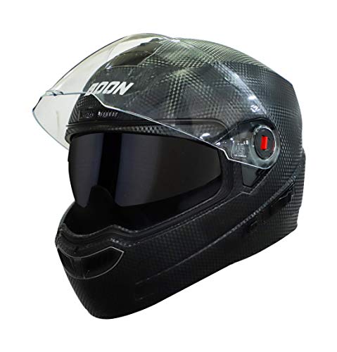 Steelbird SBA-1 7Wings Boon Double Visor Full Face Helmet, Inner Smoke Sun Shield and Outer Clear Visor (Medium 580 MM, Dashing Black)