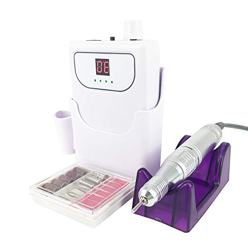 UZMEI Portable Rechargeable Cordless Nail Drill,30000rpm Professional Electric Manicure Nail File for Nail Art