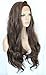 ANOGOL Hair Cap+Natural Wave Brown Synthetic Lace Front Wig Long Women's Wigs Brown Lace Front wig for Women (Brown)