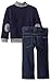 Nautica Little Boys Three Piece Fleece Set with Convertible Collar Jacket Denim Pant, Sport Navy, 3T