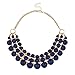 LUX ACCESSORIES Multi Row Beaded Bib Statement Chain Necklace