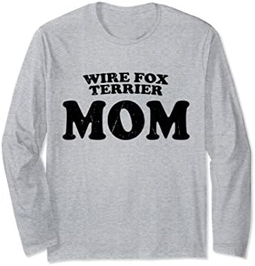 Unisex Wire Fox Terrier Mom Dog Mother Cute Pet Distressed T Shirt Medium Heather Grey