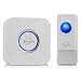 Wireless Doorbell, PAPAYAY Waterproof Wireless DoorBell Kit Plug-in Push Button with LED Indicator Over 50 Chimes for Outdoor/Indoor Use, White