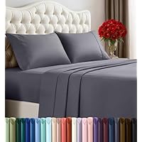 Utopia Bedding Queen Size Sheet Set – 4 Piece Bed Sheets, Soft and Breathable Microfiber, Includes 1 Fitted Sheet, 1 Flat Sheet and 2 Pillowcases – Oeko Tex (Grey)