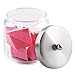 iDesign Forma Glass Bathroom Vanity Glass Apothecary Jar with Lid for Cotton Balls, Swabs, Cosmetic Pads, Candy, 3.5