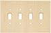 BRAINERD 126797 Wood Square Quad Toggle Switch Wall Plate / Switch Plate / Cover, Unfinished Wood
