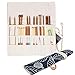 Knitting Needles Holder Case Rolling Organizer for Crochet Hooks Accessories, Mother's Day Gift (Navy Leaf)