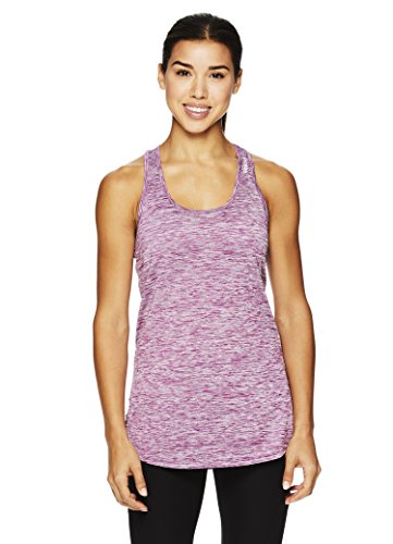 Reebok Women's Legend Active Racerback Basic Tank Top- Contrast Hollyhock Heather/Purple, Small - Thumbnail 4