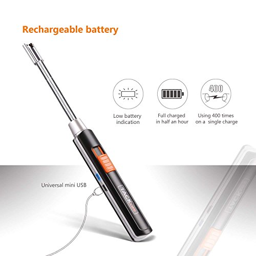 Lighter, TACKLIFE ELY02 Arc Lighter, More Comfortable Neck Length, Long