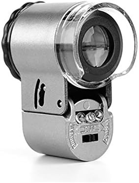 LISHII Mini 50X Microscope LED Jewelery Loupe UV Currency Detector Portable Magnifier Magnifying Glass Eye Lens with LED Light