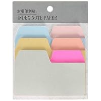KKMO Index Divider Sticky Notes Paper Tabs, 90 Blank Notes per Pack, Assorted Size, 6 Colors, 1 Pack