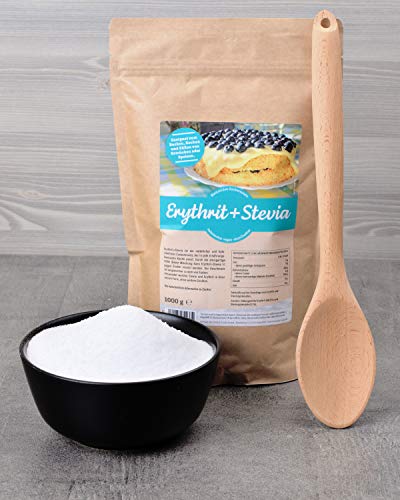Erythrit + Stevia natürlicher Zuckerersatz ohne Kalorien 1:1 SüÃe gegenüber Zucker, ohne Eigengeschmack, gesunde Alternative zum Kochen, Backen, SüÃen (1 kg Doypack) – Bild 5