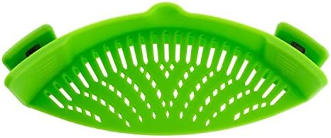 Clip-on Silicone Strainer, Colander &amp; Drainer, Pan Strainer Fits all Pots and Bowls Pasta, Spaghetti, Ground Beef Grease, Vegetables Strainer, Snap on Bowls,Pots,Pans &amp; Strain