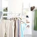 HOUSE DAY Premium Wooden Pants Hangers 25 Pack, Solid Lotus Wood Skirt Hangers with 2-Adjustable Clips, Heavy Duty & Anti Slip Wood Bottom Hanger for Slacks, Jeans, Trousers, Shorts (White)