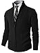 H2H Mens Slim Fit Full-zip Kintted Cardigan Sweaters with Twist Patterned