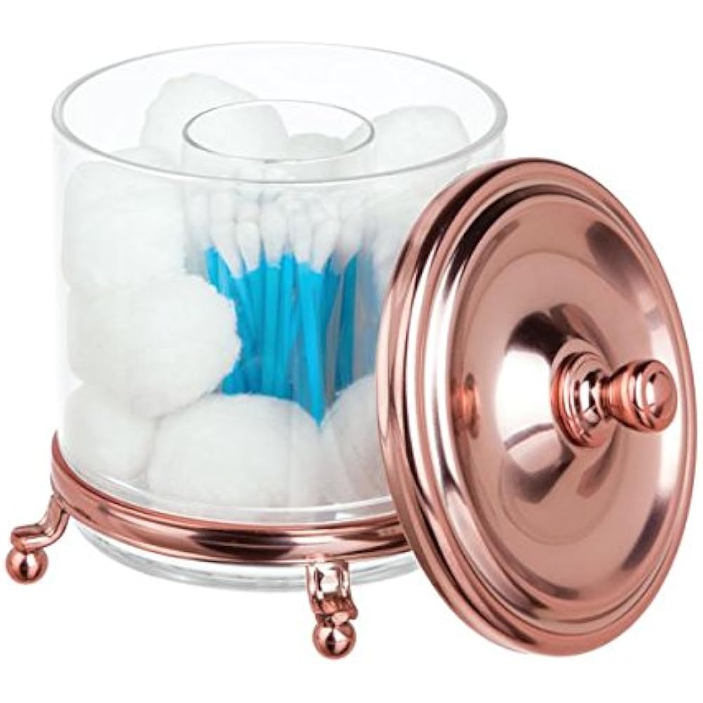 MDesign Cotton Swab/Ball Holder Canister For Bathroom Vanity Counter