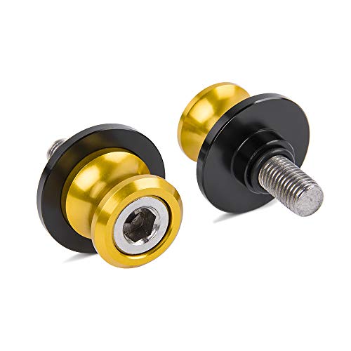 XX eCommerce Motorcycle Motorbike 1 Pair Swingarm Swing arm 6mm Slider Spool Stand Screw Stud Bolt Nut Kit for Yamaha R1 R3 FZ MT 07 09 Aprilia (Gold) - Thumbnail 4