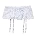 Cszxx Women's 4-Strap Wide Lace Suspender Garter Belt (White)