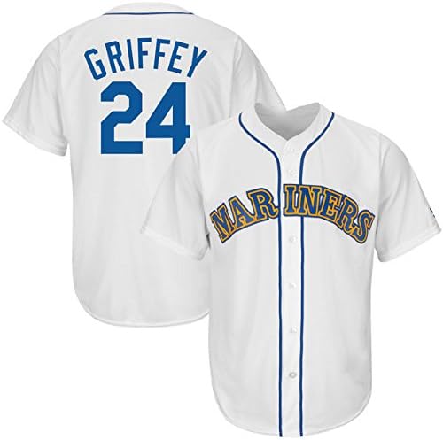 Ken Griffey Jr #24 White Home Cool Base Jersey Mens Baseball Jersey